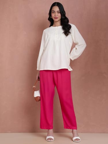 Image of TWIN BIRDS Women Viscose Kurti Pants | Straight Fit Ethnic Daily Trousers