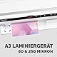Fellowes Venus Laminiergerät A3 zum Heißlaminieren von 80-250 Mikron Laminierfolien, Intensivgebrauch, automatischer Rückwärtsgang, inkl. 10 Laminierfolien, weiß