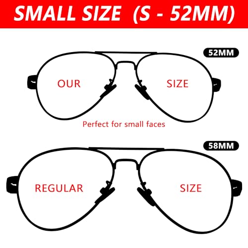 Pro Acme Polarized Aviator Sunglasses for Women Men, Petite Aviator Frame for Small Face Women Junior, 52MM2