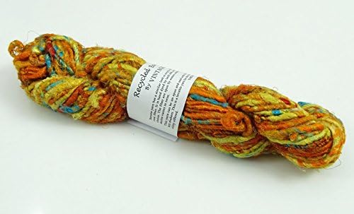 ValueVintage 100g/ 1 Skein Recycled Banana Silk Yarn Hand-Spun Soft Yarns - Orange & Yellow