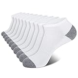 eallco 10 Pairs Mens Ankle Socks Low Cut Socks for Men Short Socks Size 10-13 White