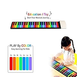 QCQ 49-Key Flexible Arc-en-Roll Up Piano intégré Batterie Rechargeable avec 47 tonalités, 14 Morceaux de démonstration et Build-Parleur intégré - Les Beatles, Paul McCartney, John Lennon, RIngo Starr, George Harrison QCQ 49-Key Flexible Arc-en-Roll Up Piano intégré Batterie Rechargeable avec 47 tonalités, 14 Morceaux de démonstration et Build-Parleur intégré – Image 3