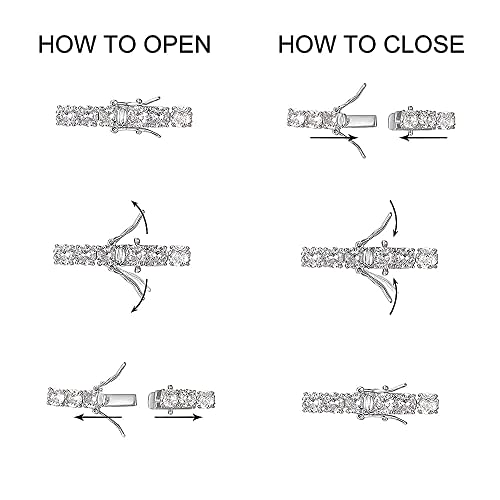 MDFUN Cubic Zirconia Tennis Bracelet for Women Men 18K White Gold Plated | Graduated CZ Bracelet | Size 6-9 inches 6