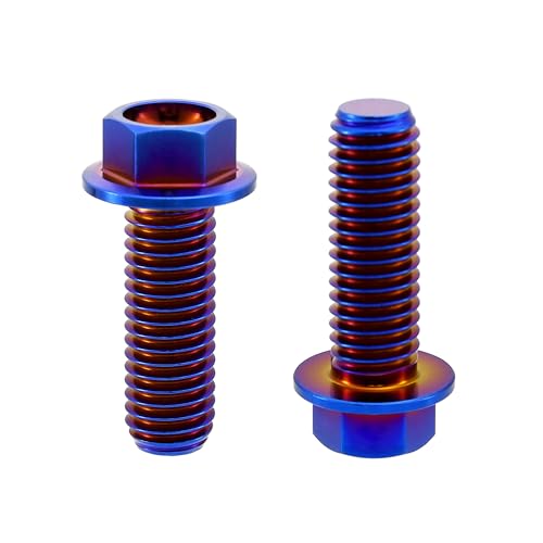 Image of Rison Titanium Flanged Hex Head Bolt M8x1.25x15mm 6AL4V Aerospace Grade Ti Bolt Burnt Blue Pack of 5