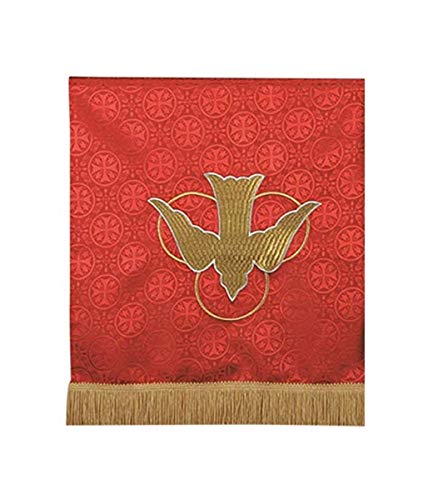 R.J. Toomey Red Polyester Holy Spirit Dove Embroidered Pulpil Scarf, 38 Inch