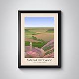 MESSNER2024 Vintage Travel Posters – Tabular Hills Walk Poster Long Distance Path Travel Print Cleveland Way National Trail Art Yorkshire Hiking Scarborough Wall