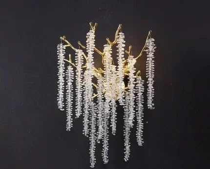 Lustre de salon en cristal moderne rectangle argenté lumière naturelle