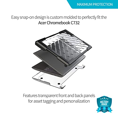 Gumdrop SlimTech Laptop Case Fits Acer Chromebook 11 C732/C733. Designed for K-12 Students, Teachers and Classrooms – Drop Tested, Rugged, Shockproof Bumpers for Reliable Device Protection – Black