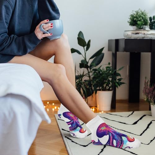 Colorful Octopus Socks Ankle Length Socks Casual Short Socks for Women Men Low Cut Sports Socks Running Socks No Show Socks Ankle Socks Athletic Socks Workout Socks 7