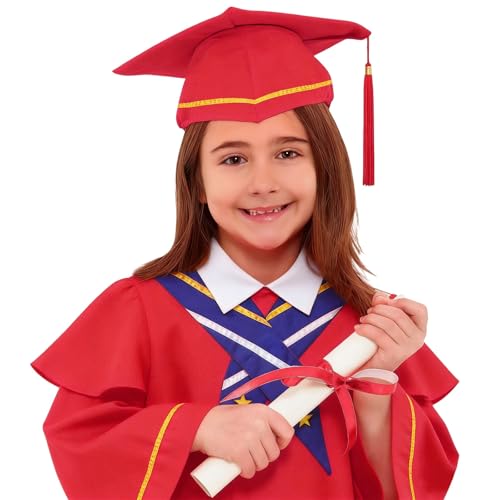 Image of Kindergarten 2025 Graduation Cap and Gown Tassel Sets with Charm 2PCS Graduations Stoles for Kids Grad Party Clothes