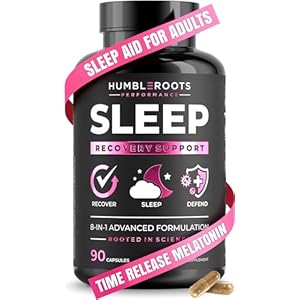 Extra Strength Sleep Aid for Adults with Extended Release MicroActive Melatonin, Ashwagandha, L-Theanine, & 5 Additional All-Natural Ingredients | Advanced Recovery Supplement (90 Capsules)