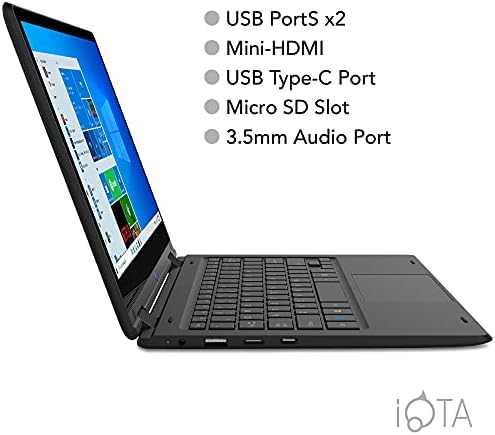 iOTA Flo 360 Touchscreen Laptop 11.6-inch HD Display with 1 Year Microsoft 365 Included, 4GB RAM, 64GB eMMC Storage, Intel Celeron Processor, Windows 11 (S mode), Convertible Laptop PC