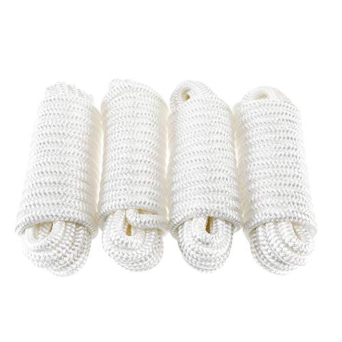 Amarine Made Double Braided Nylon Dock Lines 3300 Lbs Breaking Strength (L:15 Ft. D:3/8 Inch Eyelet: 10 Inch) 2 Pack Of Marine Mooring Rope Boat Dock Lines Working Load Limit:660 Lbs #TOP2
