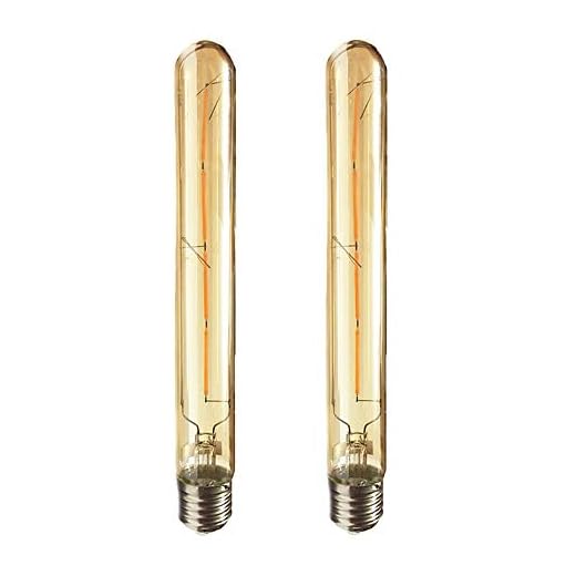 HUAMu 2er Edison Vintage Röhrenlampe E27 4W T30-225 Reagenzglas Flöte Glühlampe Rohr,AC 220-240V,E27 T30 LED Filament Glühbirne Warmweiß(2700K)