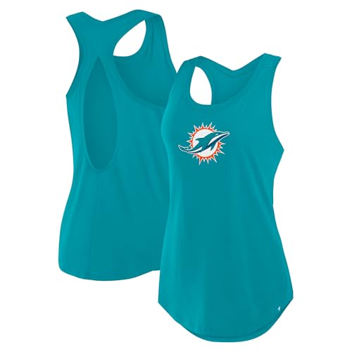 Fanatics Women's Aqua Miami Dolphins Iron Fan Tank Top