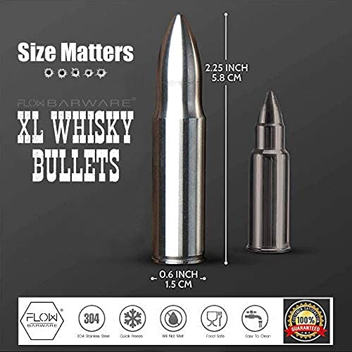 Whiskey Bullets Zilver Reusable whisky stones shaped like bullets Ice Cubes - Image 6