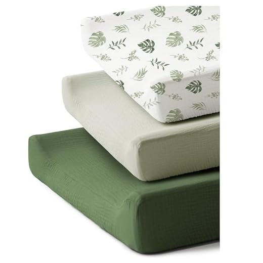 Coreeky 3 Pack Muslin Changing Pad Covers for Baby Boys and Girls