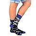TeeHee Men's Fun and Fashion Crew Socks 5-Pair (Galaxy Astronaut)