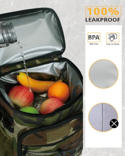 Image of 25L Insulated Cooler Backpack Water-Resistant Molle Cooler Bag for Camping