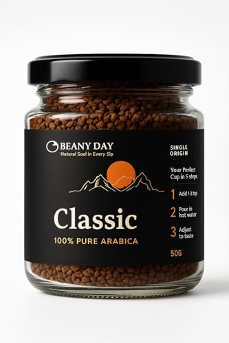 Image of Beany Day Coffee Trio - Hazelnut, Vanilla, Classic (50g Each) | Instant Coffee Pack | Free Frother Inside