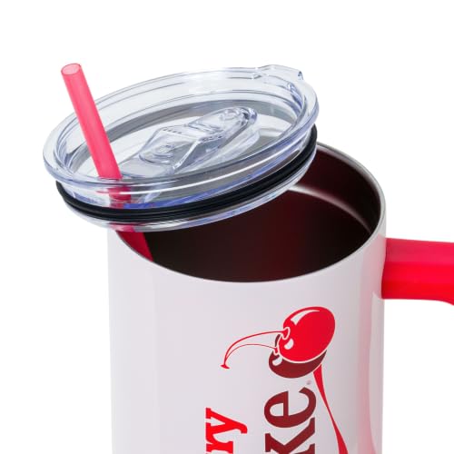 Image of Silver Buffalo Coca-Cola Cherry Coke Stainless Steel Tumbler Handle, 40oz