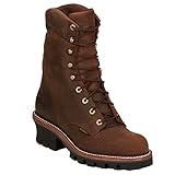 Chippewa Men's Super DNA 9' Waterproof Logger Work Boot, Bay Apache - 11 E - EH Rated, Slip-Resistant, Waterproof Logger Boots for Men