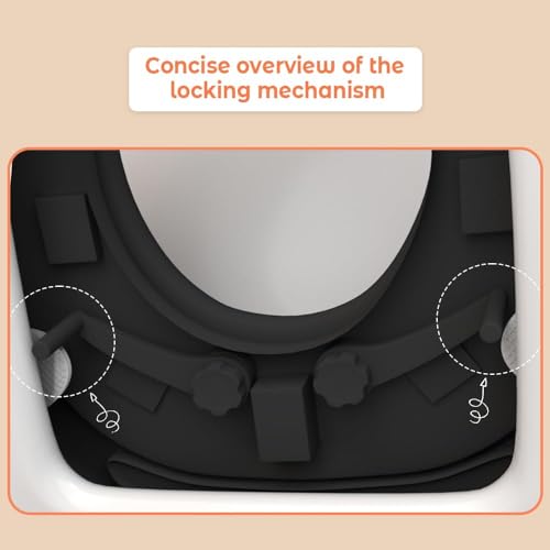 Image of StarAndDaisy Potty Seat for Kids 1-3 Years | Toilet Seat for Kids with Height Adjustable & Removable Soft Cushion, Fits All Western Toilets seat (Orange -Black)