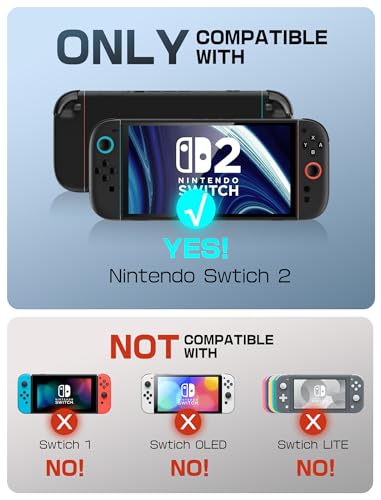 Mumba Funda para Nintendo Switch 2 [Blade Series] Cubierta Protectora de Agarre de TPU Accesorios Resistente Estuche Compatibles con Nintendo Switch 2 y Joy-con Controller (Negro) - imagen 2