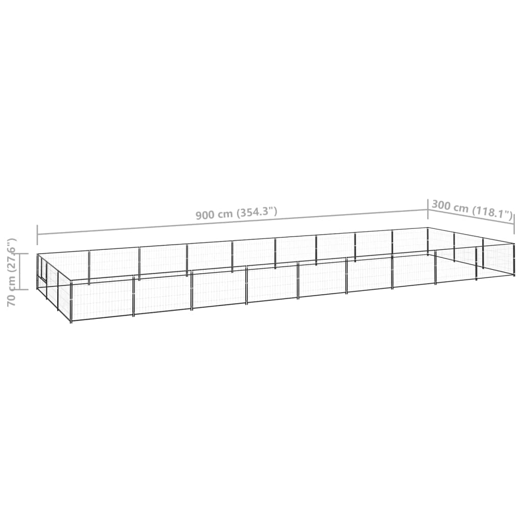 Artykuły dla zwierząt - Hodowla psów, czarna, 27 m² stal, zwierzęta i artykuły dla zwierząt