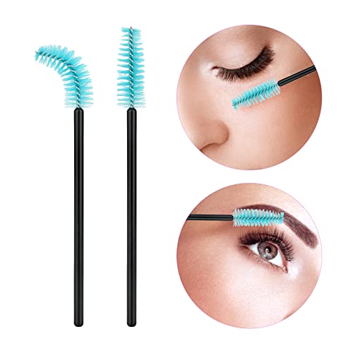 Image of G2PLUS 100PCS Disposable Eyelash Brushes, Adjustable Mascara Wands Makeup Applicator, Lash Spoolies Brushes for Eyelash Extensions and Eyebrows (Blue)