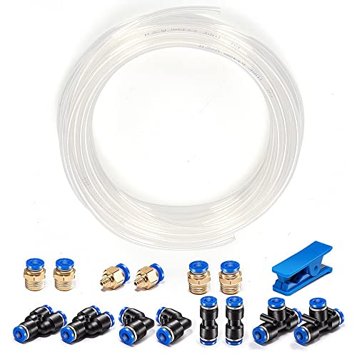 CGELE Pneumatic Tubing Clear PU Air hose Pipe Tube Kit 6mm OD 4mm ID 39.4ft/12 Meter for Air Line or Fluid Transferâ€¦