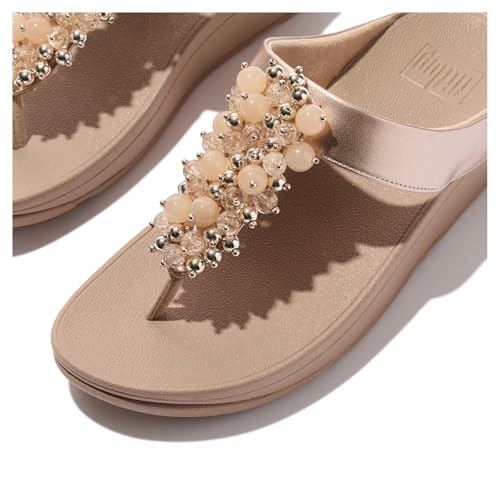 FitFlop Fino Kugel-Bead Zehentrenner für Damen, Keilabsatz, 43 EU