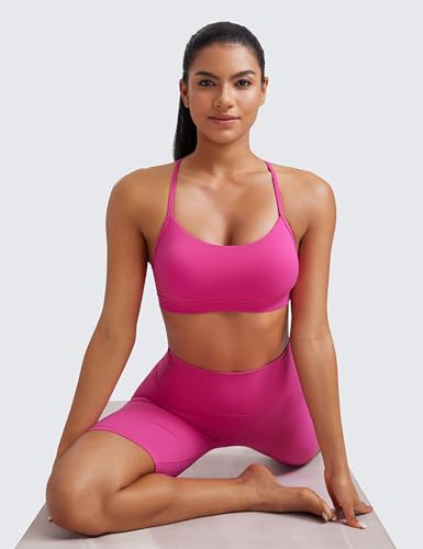 Image of CRZ YOGA Butterluxe Y Back Sports Bras | Light Support, Removable Pads, Yoga, Extremely Soft, Scoop Neck, Spaghetti Strap, for Women