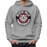 Mystic Falls Timberwolves - Sudadera clásica unisex con capucha para hombres y mujeres, gris, XL
