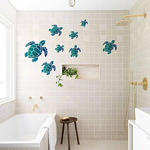 24pcs Turtle Wall Stickers Turtle Vinyl Wall Stickers Waterproof Turtle Bubble Decals Turtle Tile Stickers for Kids Room Decoration Interior Decoration Kindergarten Aquarium