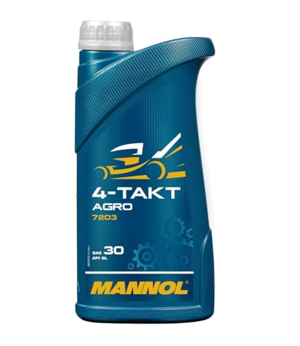 SAE 30 Full Synthetic Lawn Mower Oil by Mannol, Generator Lubricant, Premium 4-Stroke Small Engine Oil, 1L