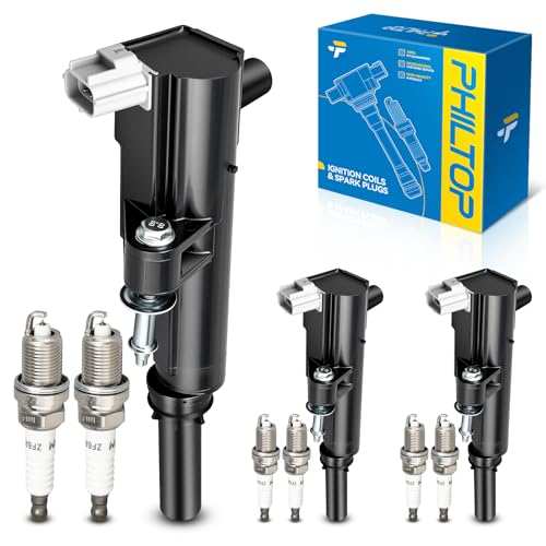 Image of PHILTOP Ignition Coil Pack and Iridium Spark Plugs Fits for Jeep 2009-2012 Liberty, 2009-2010 Grand Cherokee 3.7L, 2009-2010 Commander 3.7L, Dodge 2009-2011 Nitro 3.7L, 2009-2010 Ram 1500, 3PCS UF640
