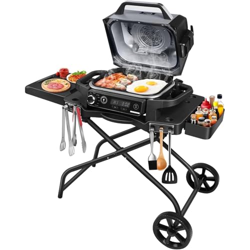 GFTIME Grillständer für Ninja Woodfire Grill, Grillwagen, zusammenklappbarer Outdoor-Grillständer...