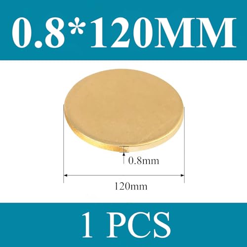 COYOUCO Brass Round Plate Sheets, 0.8Mm Thickness X100/120/150/200Mm Diameter H62 Brass Metal Sheet for Crafts, Models, Repairs,0.8 * 120mm