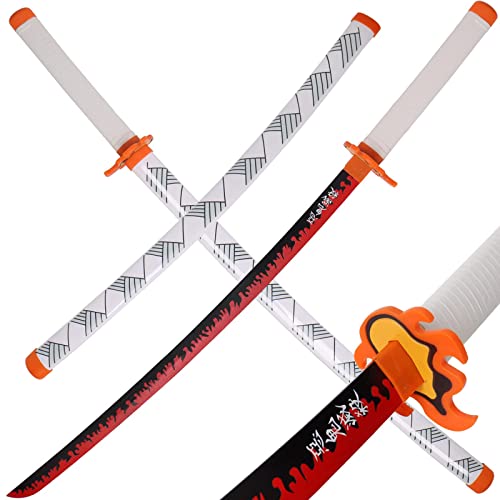 AMSWORD Wooden Anime Samurai Sword Cosplay Kids Training Knight Outdoor Indoor Weapons Samurai Fight Tool for Children PK Fencing Toy Long Pretend Game Teens Ninja