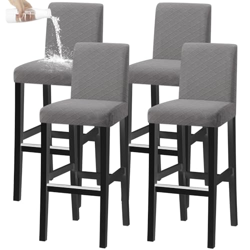 Housses tabouret de bar imperméables extensibles pour chaise courte - 2