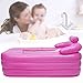 Nadmuchiwana wanna, przenośna składana nadmuchiwana wanna dla dorosłych z PVC, ciepła wanna SPA, nadmuchiwana wanna dla dorosłych z uchwytem na kubek, basen + poduszka (Color : B)