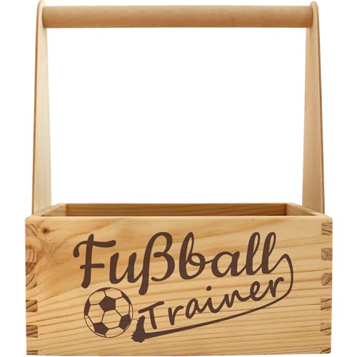 Geschenkissimo Fußball Trainer Bierträger für 6 Flaschen - Geschenk für Fußballtrainer und Fans - leicht und stabil - ideal für Fußballfeiern Turniere und Geburtstage