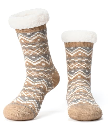 Image of The Metluks Women's Fuzzy Slipper Socks with Non-slip Grippers, Sherpa Lined Warm Cozy Gift Socks