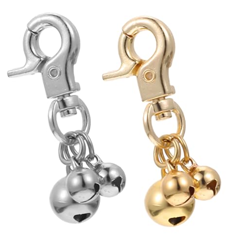 ABOOFAN 2pcs Clochettes pour Collier de Chat et Chien en Alliage de Zinc avec Multiples Anneaux, Position Réglable, Accessoires Polyvalents pour Entraînement et Usage Quotidien
