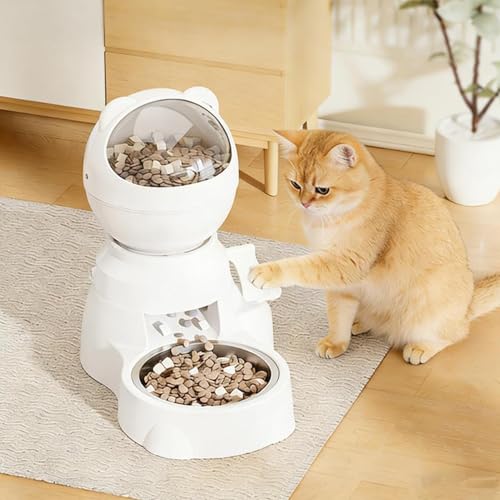 Gamelle interactive à bouton contre la gloutonnerie du chaton - 4