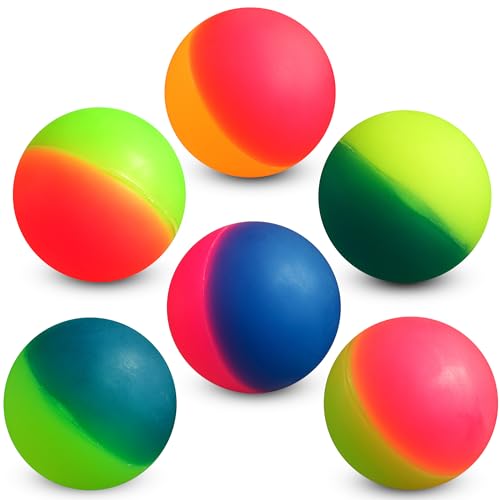 image for Bedwina Jumbo Super Bouncy Balls - (Pack of 6) 2.35 Inch Balls for Kid