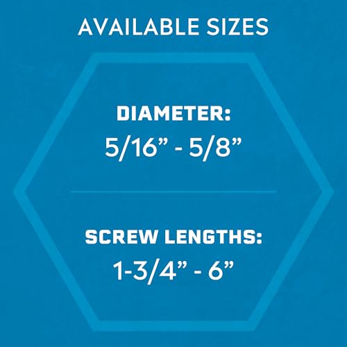 Image of Tapcon+ 3 /8 x 2-1 /4 Inch Heavy-Duty Hex Head Concrete Anchors, 60 PCS, Corrosion Resistant Blue Climaseal Coating, Outdoor Rated Use, Concrete Block & Masonry Brick Screws, Drill Bit Sold Separately