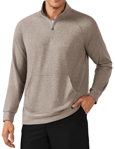 PINSPARK Half Zip Pullover Men Lightweight Casual Sweatshirt with Pocket