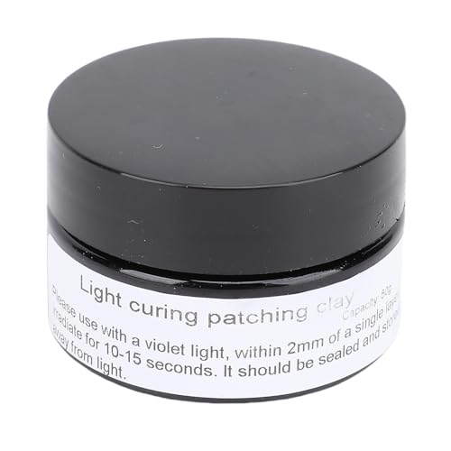 Hyuduo Masilla de Curado con Luz UV, Compuesto de Reparación de Resina Reforzada con Fibra, 50 G para Reparación de Impresiones 3D, Artesanías de Cerámica Plástica, Relleno y Modelado Activado por
